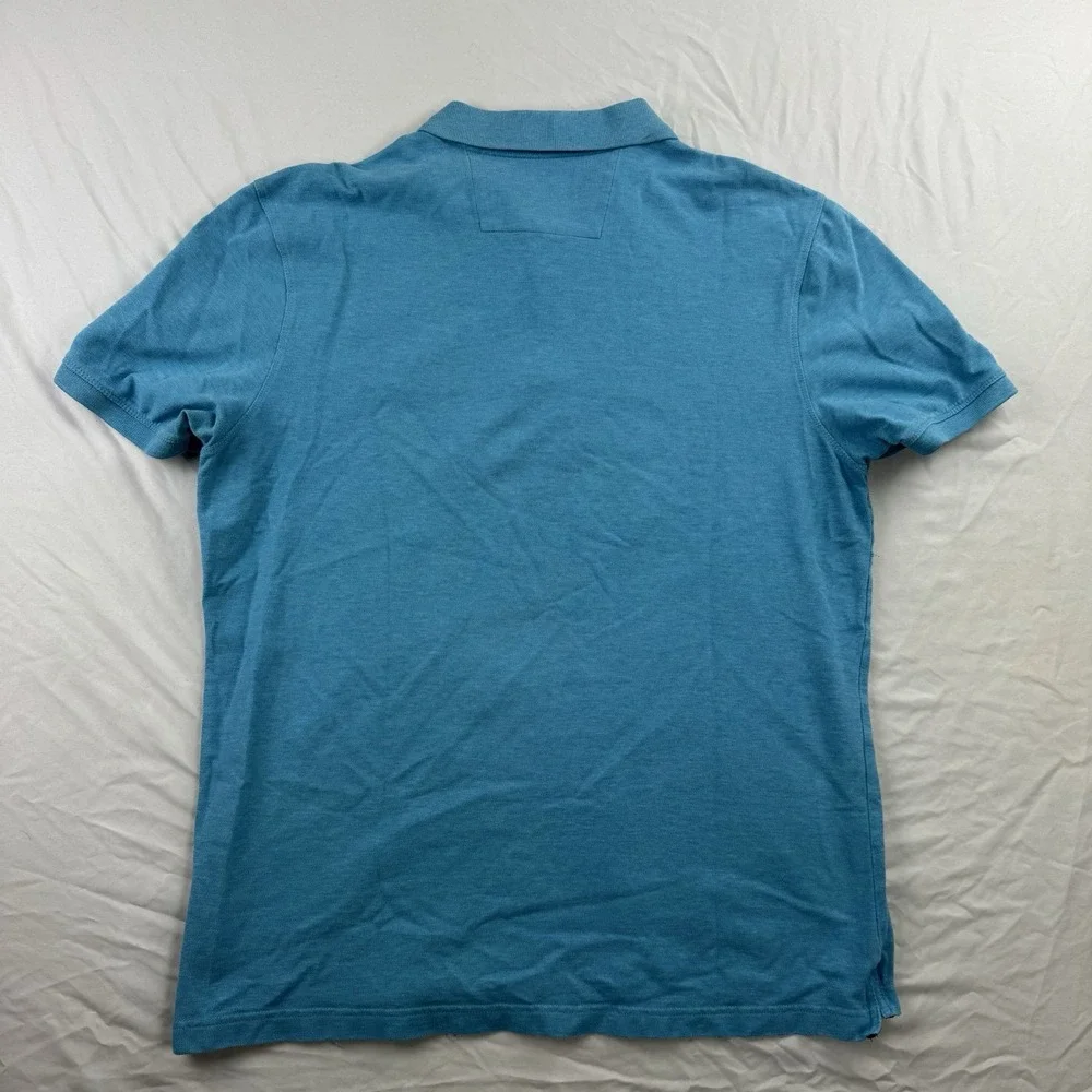 Banana Republic Polo Shirt Mens Large Blue Standard Fit Elephant Logo Pique L